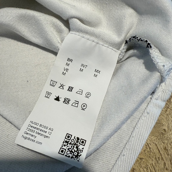 BOSS Slim Fit Mercerised White Henley Long Sleeve 3-Button Shirt Size Medium M - Picture 8 of 9